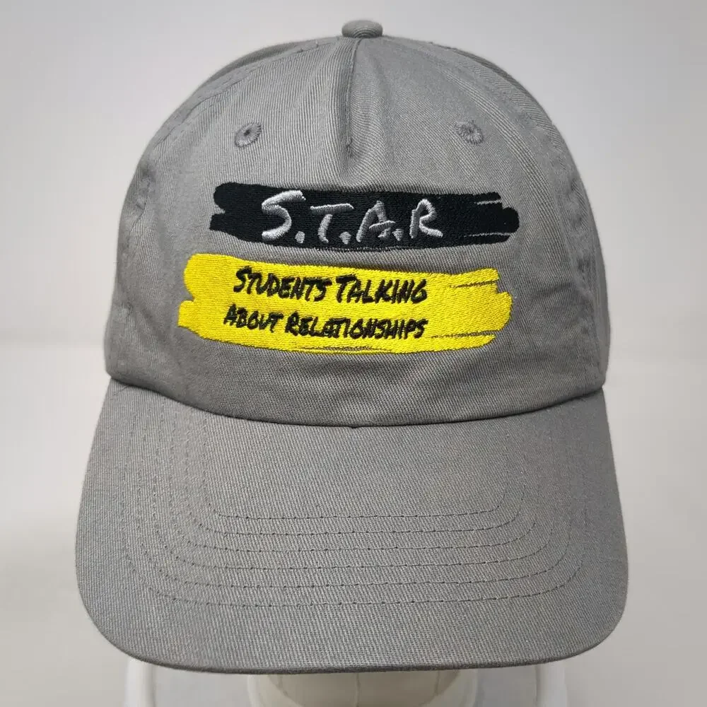 HIT 5 Panel Gray Black Yellow Hat One Size STAR Students Talking Relationships